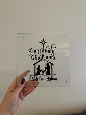 Glass Nativity Decorative Tile